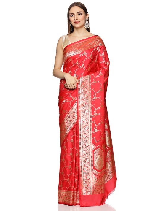 Red Pure Silk Banarasi Saree