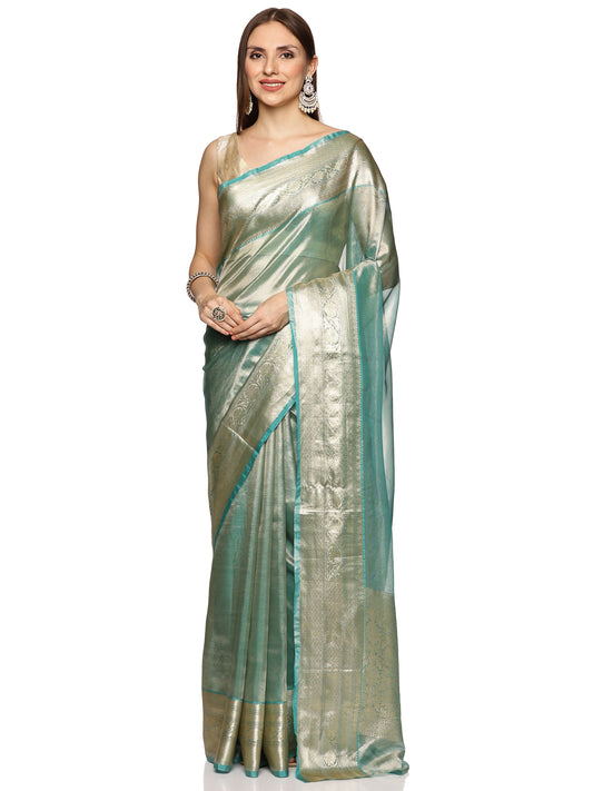 Blue Tissue Banarasi Saree