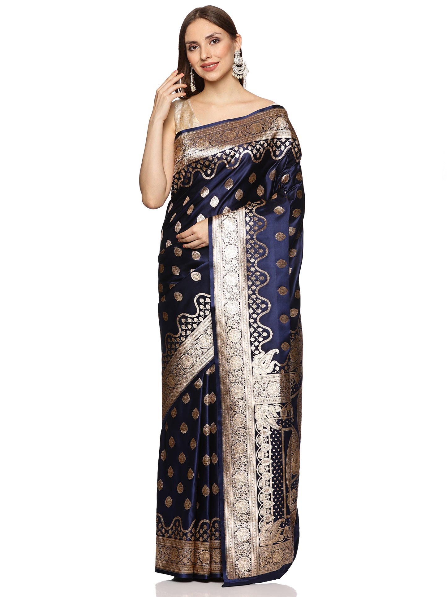 Blue Pure Silk Banarasi Saree