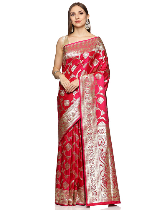 Red Pure Silk Banarasi Saree