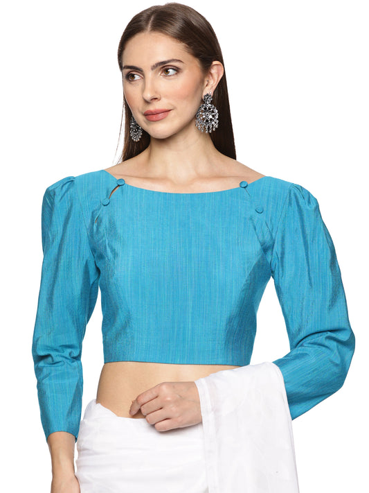 Blue full sleeve blouse