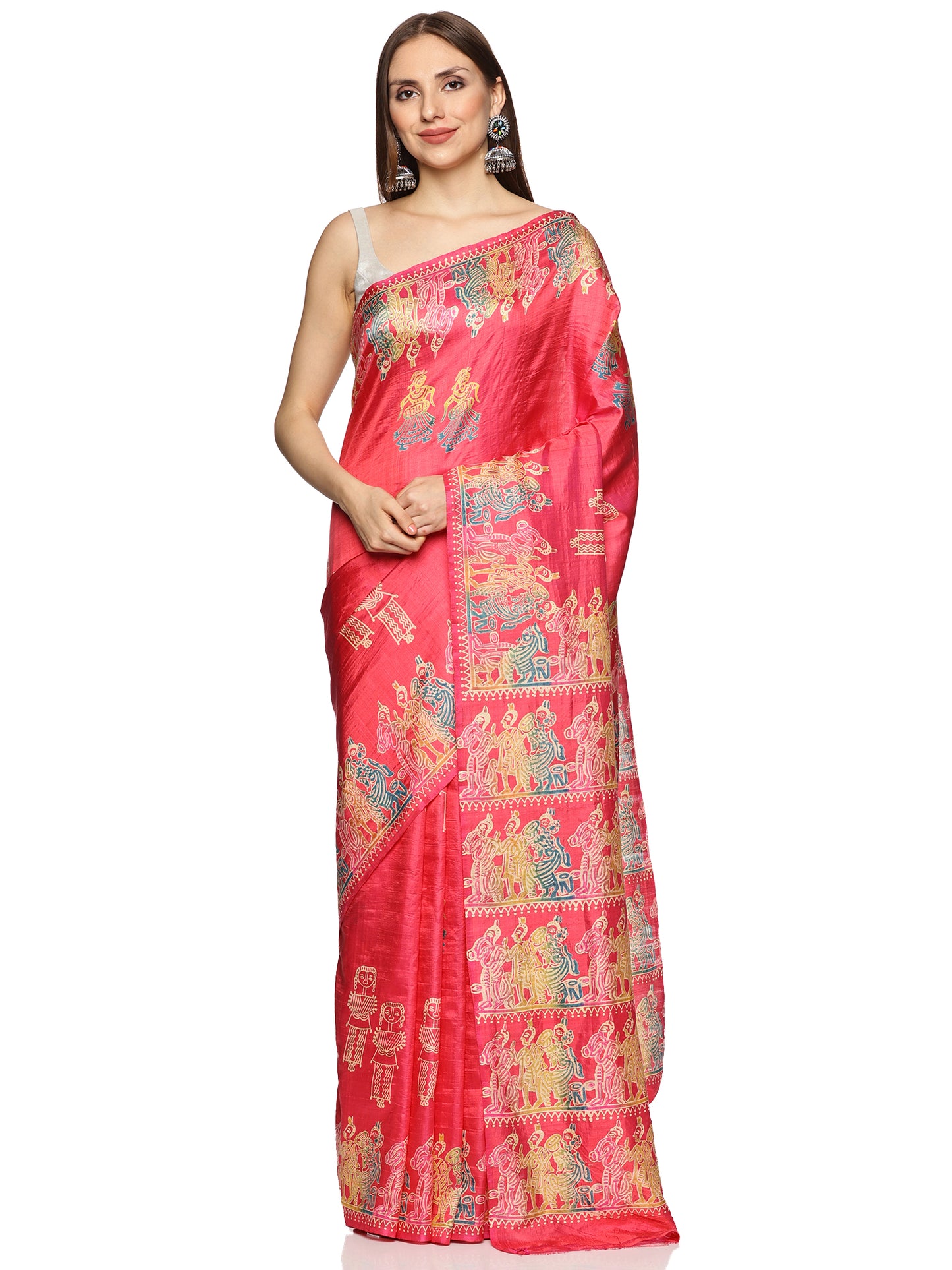 Pink Bishnupur Silk Saree