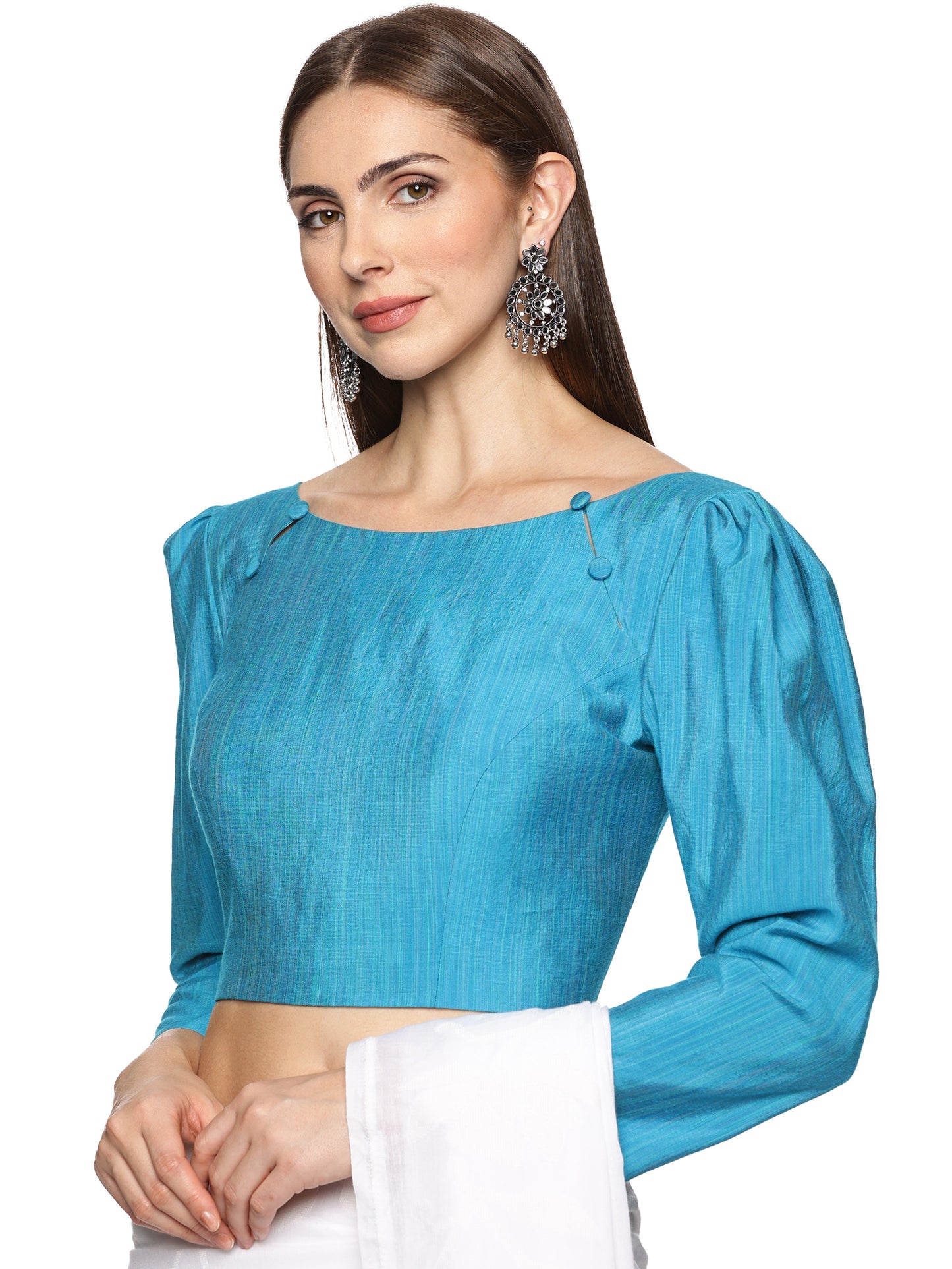 Blue full sleeve blouse