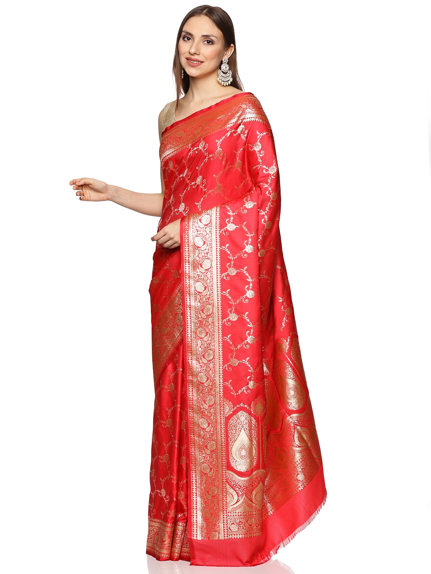 Red Pure Silk Banarasi Saree