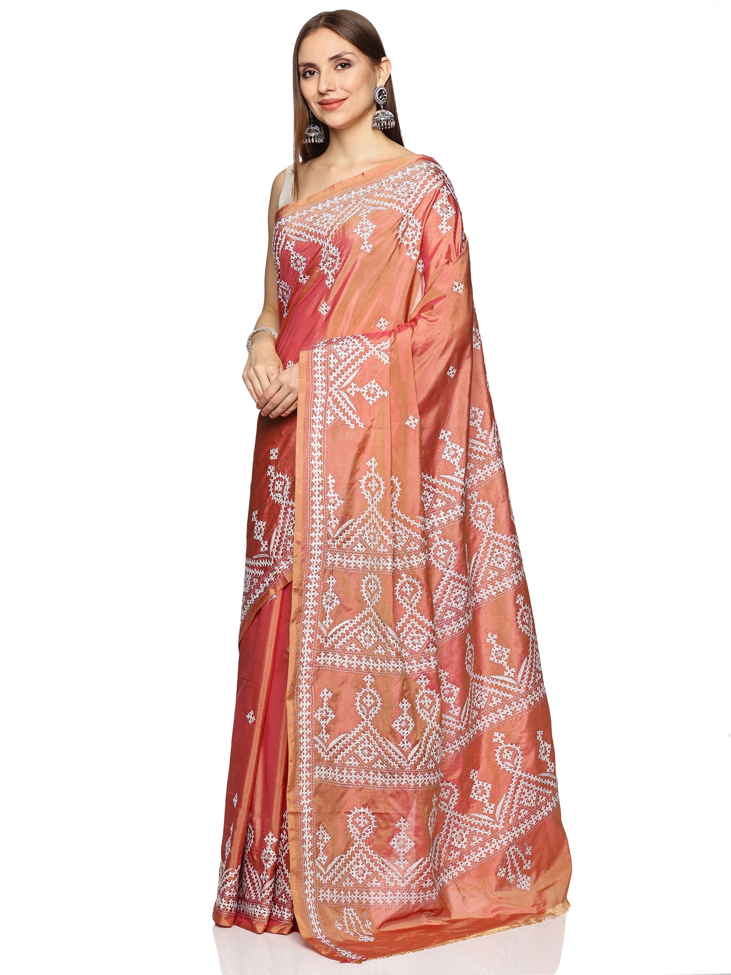 Pink Handloom Khadi Cotton Saree