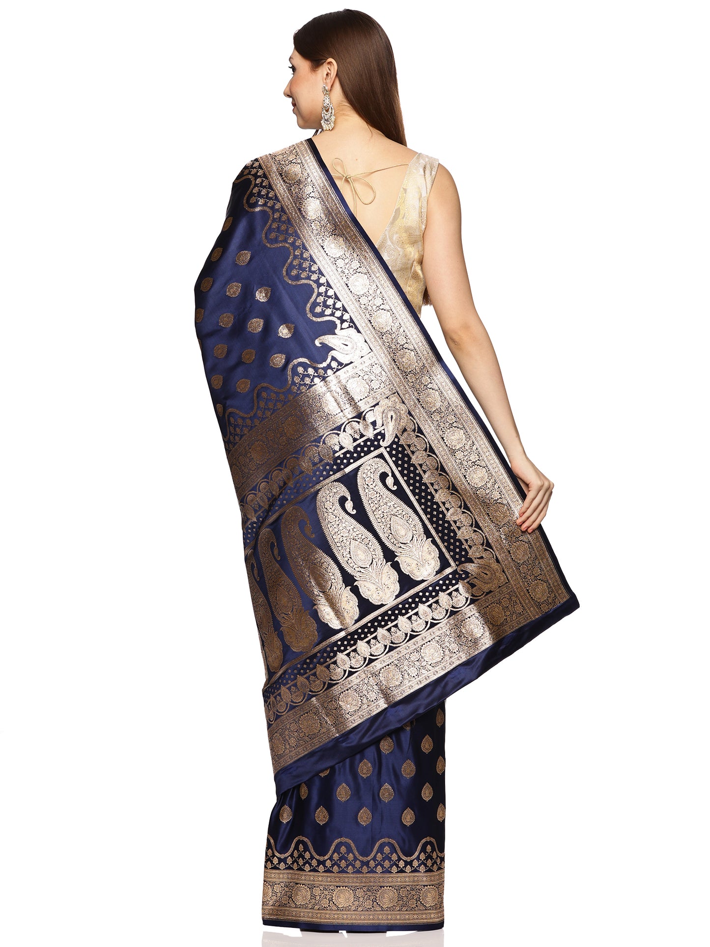 Blue Pure Silk Banarasi Saree