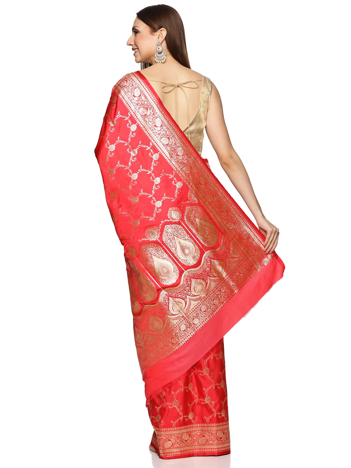 Red Pure Silk Banarasi Saree