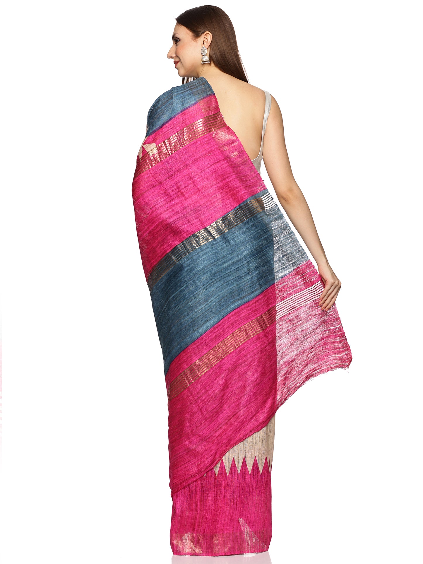 Pink & Blue Pure Gicha Tussar