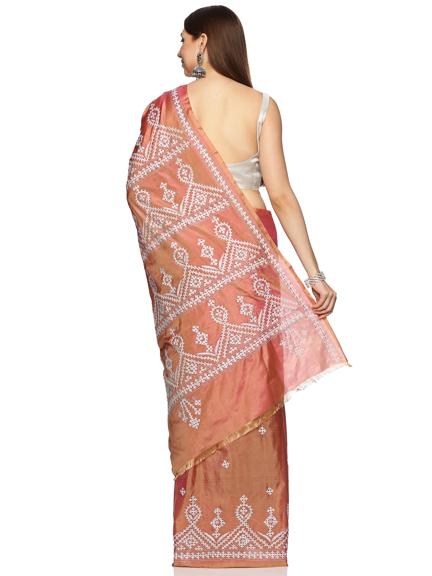 Pink Handloom Khadi Cotton Saree