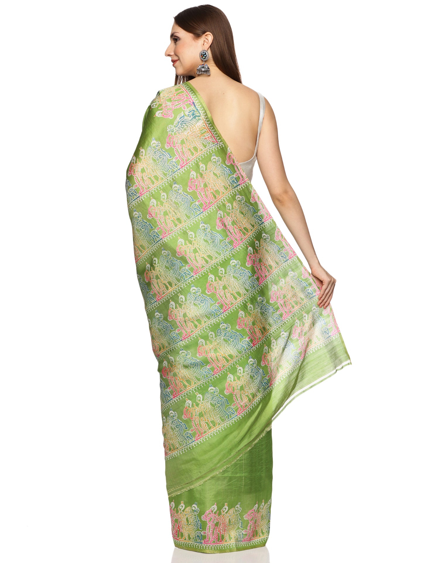 Green Bishnupur Silk Saree