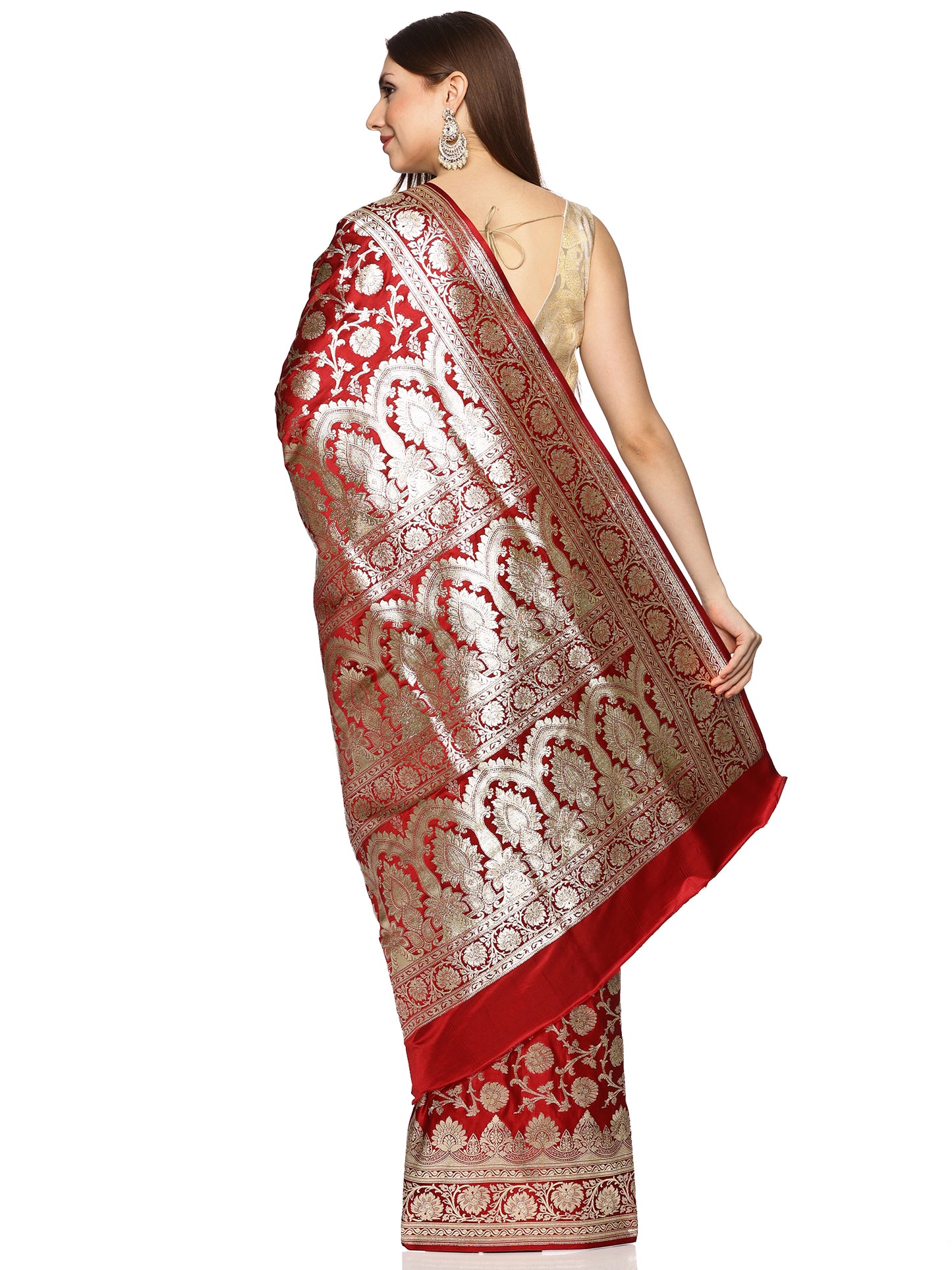 Red Pure Silk Banarasi Saree