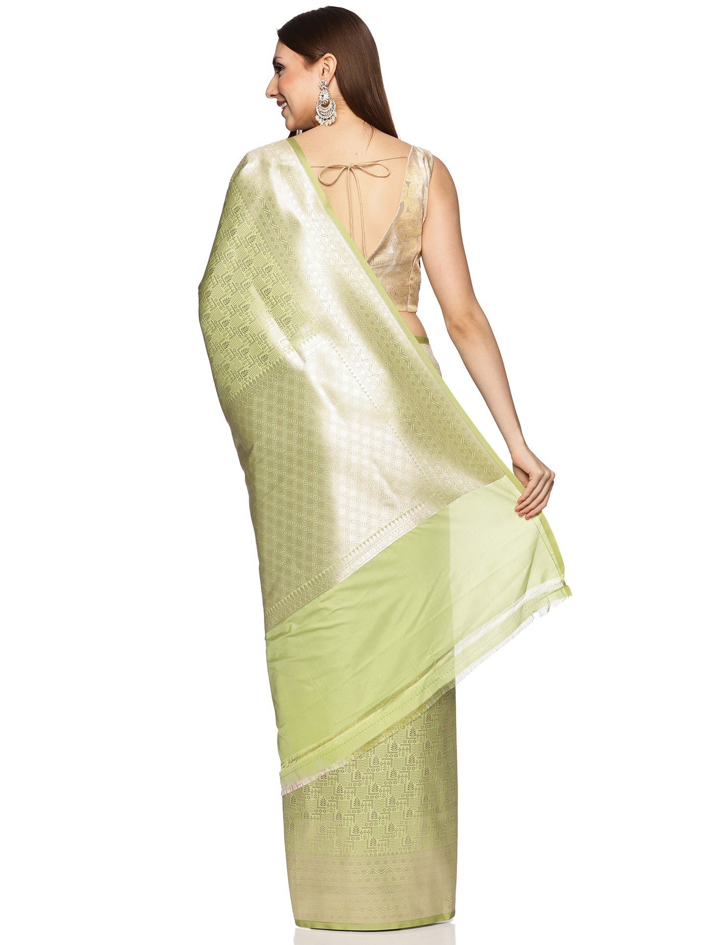 Light Green Pure Silk Tanchoi Brocade Banarasi Saree