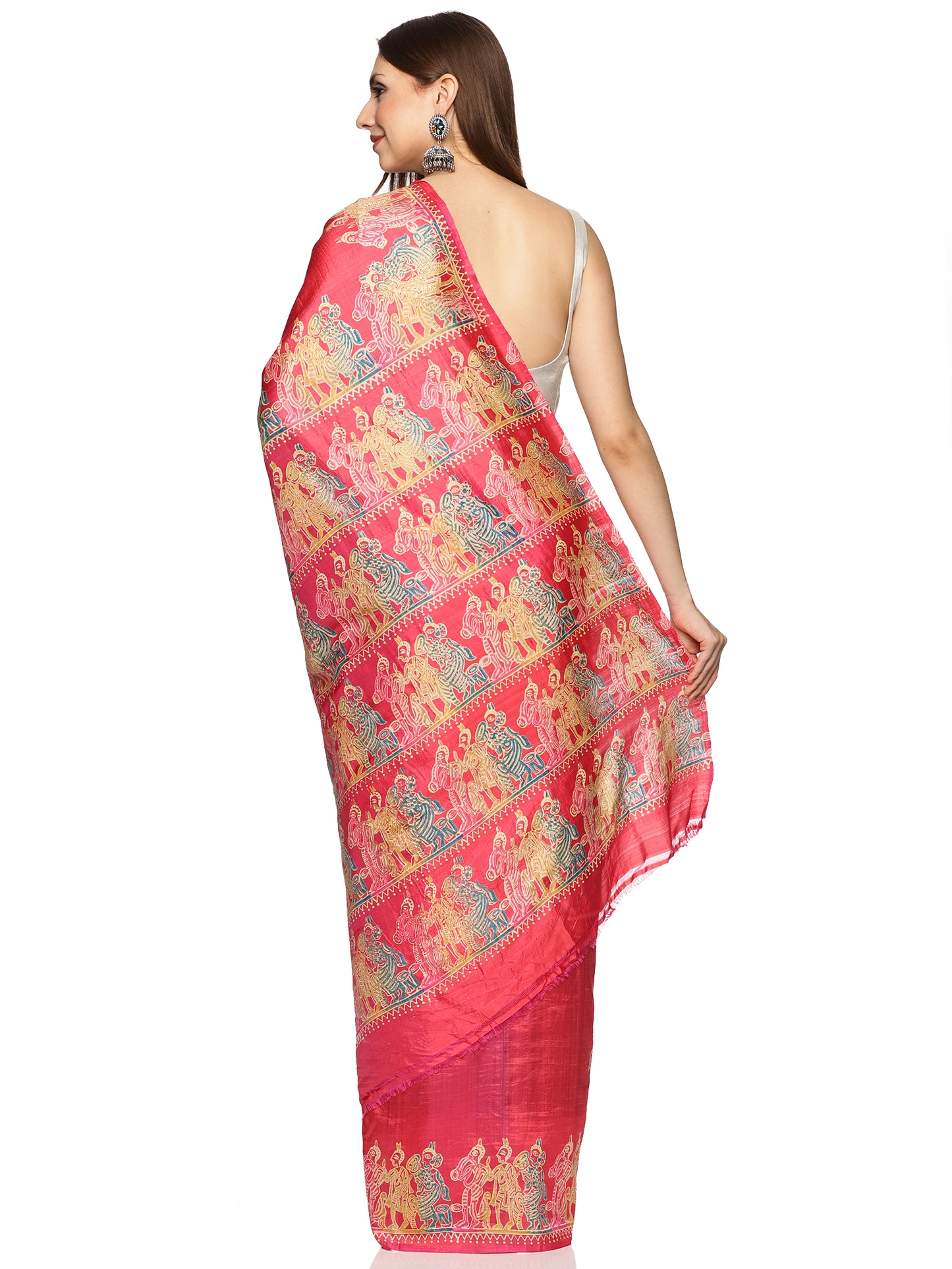 Pink Bishnupur Silk Saree