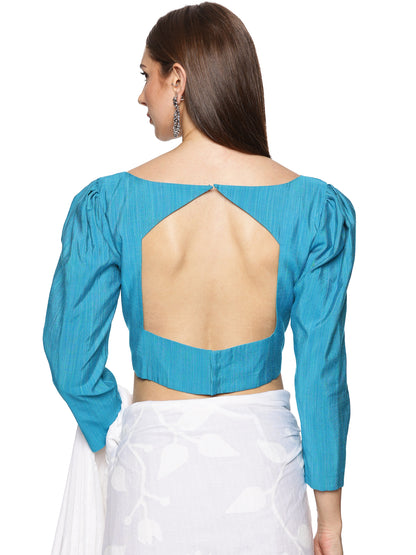 Blue full sleeve blouse