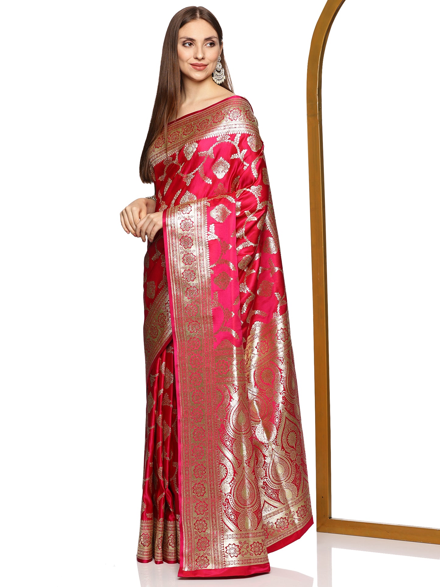 Red Pure Silk Banarasi Saree