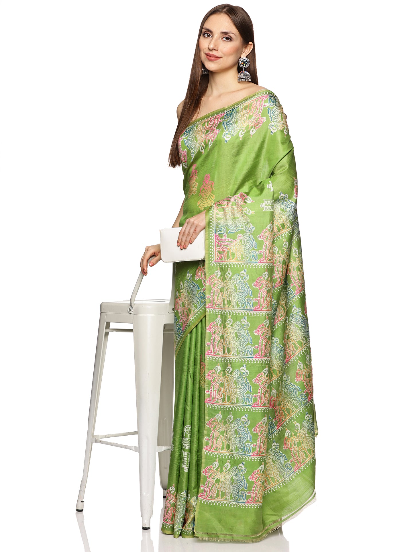 Green Bishnupur Silk Saree