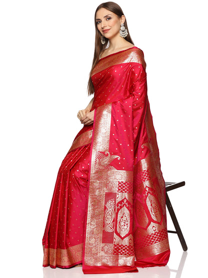 Red Pure Silk Banarasi Saree