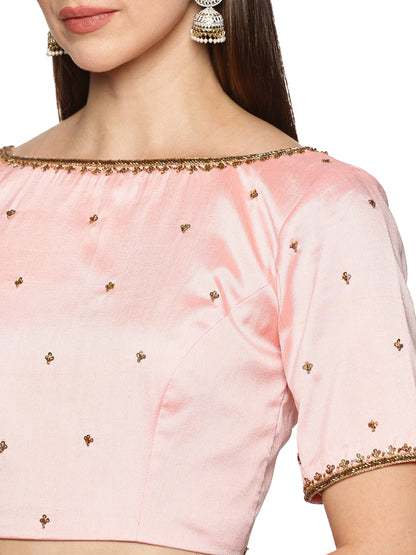 Boat Neck hand Embroidered Blouses