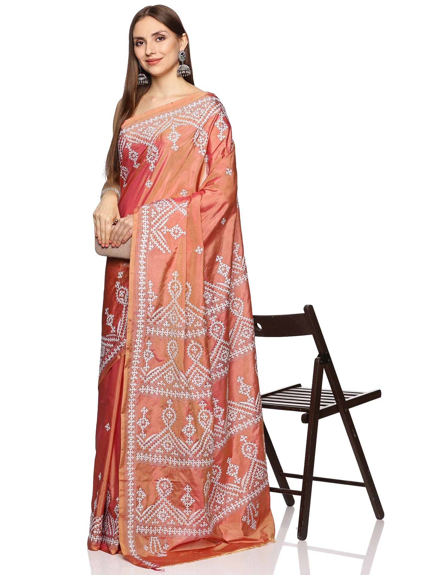 Pink Handloom Khadi Cotton Saree