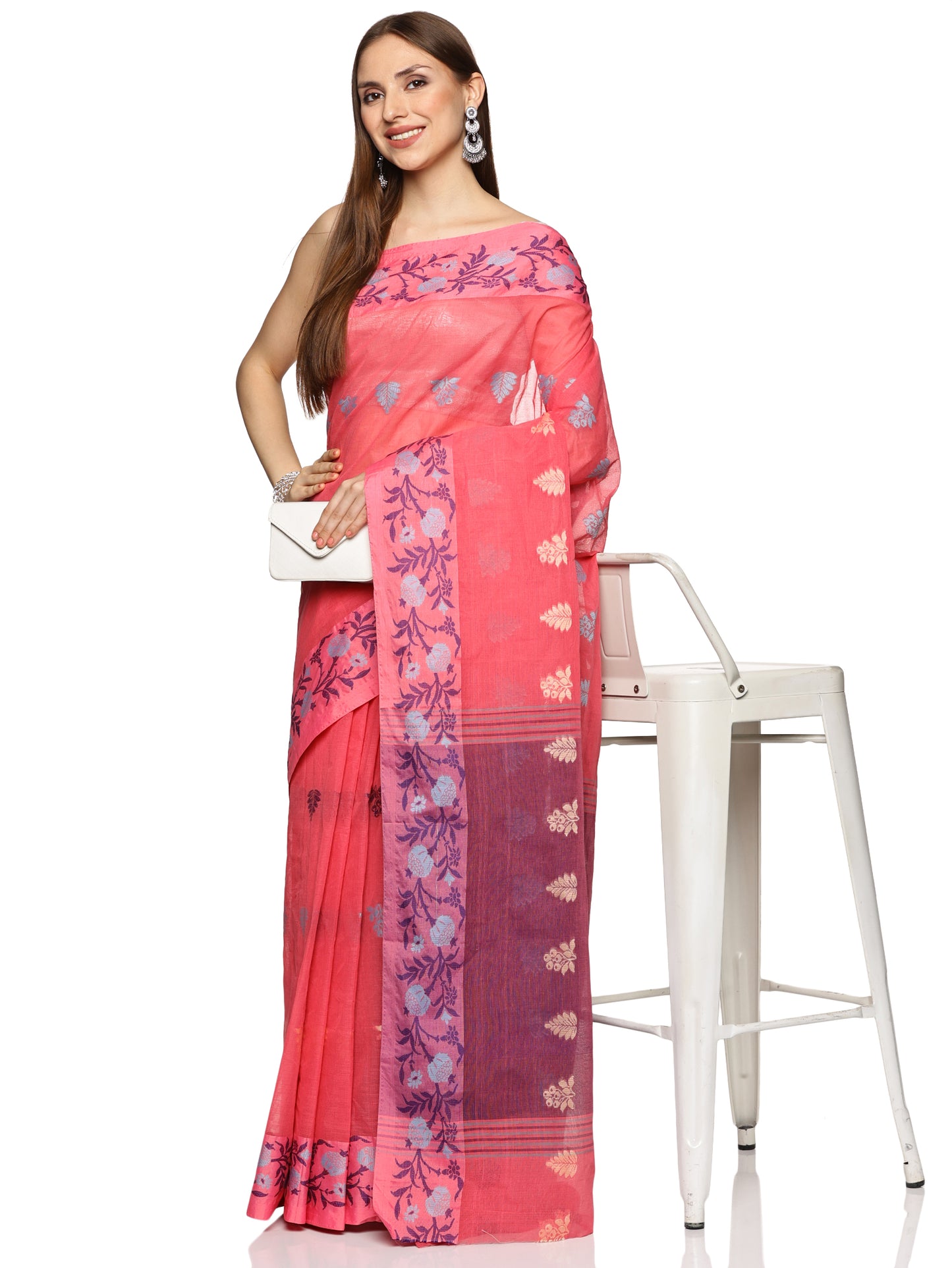Pink Bengal Cotton Saree