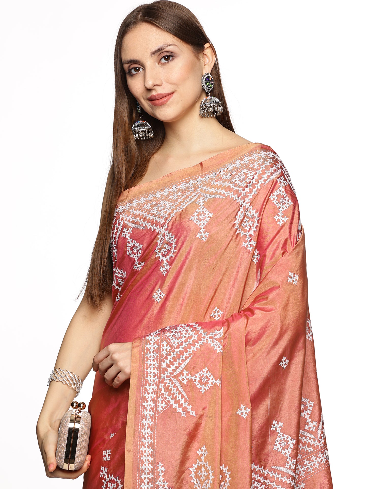 Pink Handloom Khadi Cotton Saree