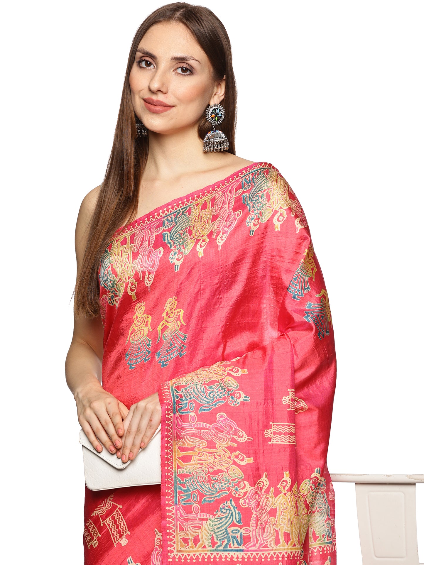 Pink Bishnupur Silk Saree