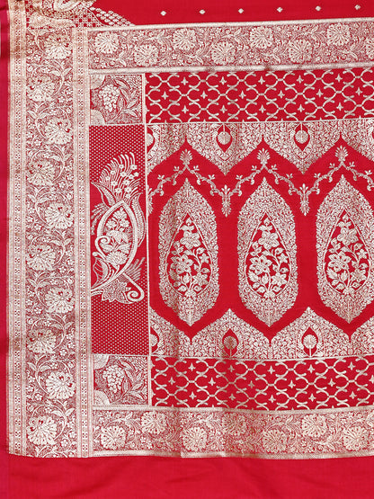 Red Pure Silk Banarasi Saree