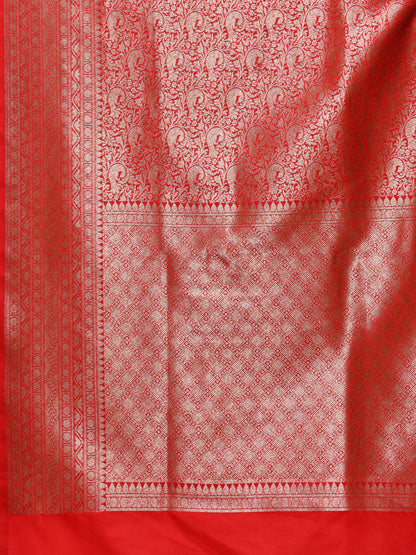 Red Pure Silk Banarasi Saree