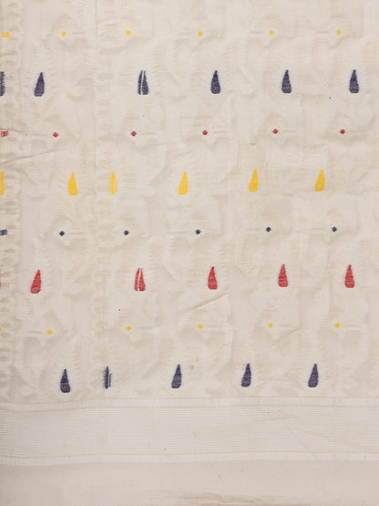 White Bengal Cotton Jamdani Saree