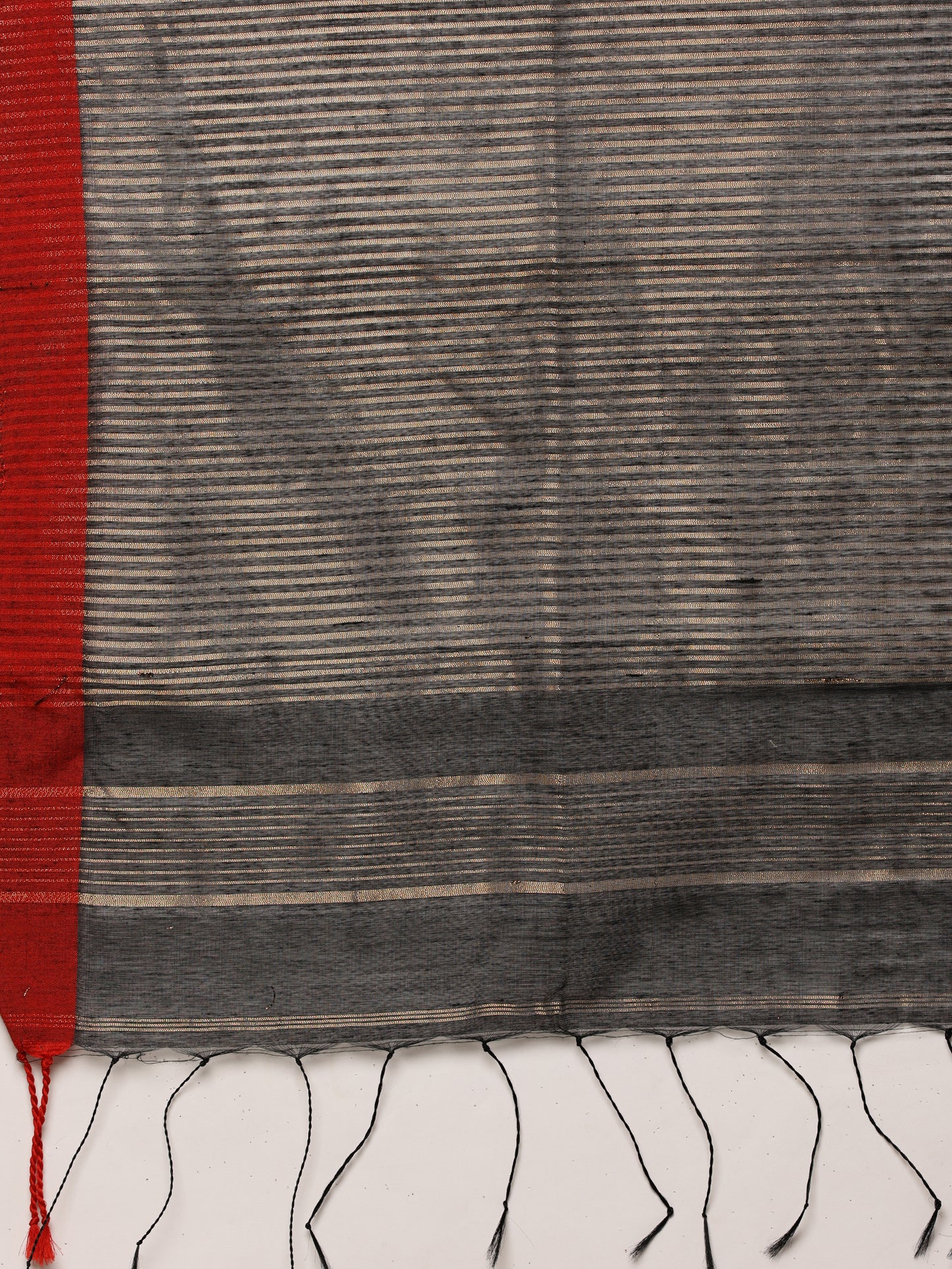 Black & Grey Allover Jari Work Handloom Saree