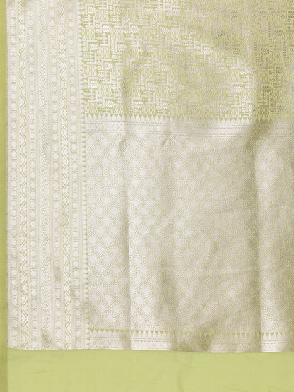 Light Green Pure Silk Tanchoi Brocade Banarasi Saree