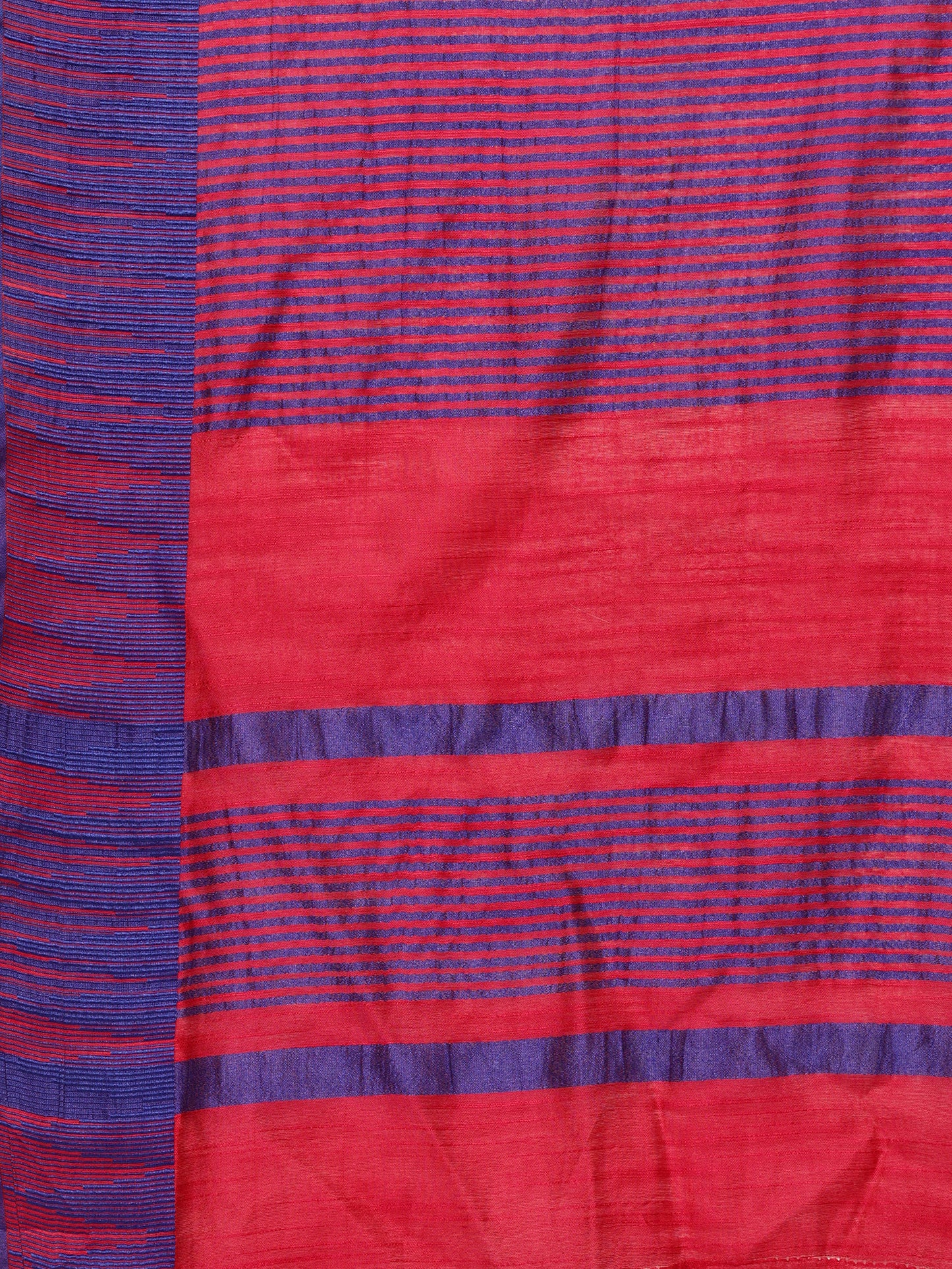 Red & Blue Pure Cotton Silk temple Border Saree