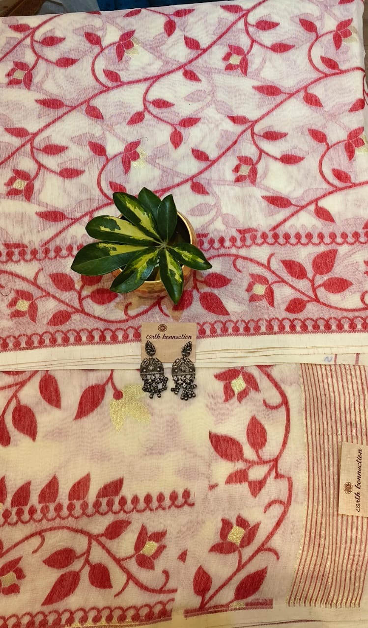 Cotton jamdani saree