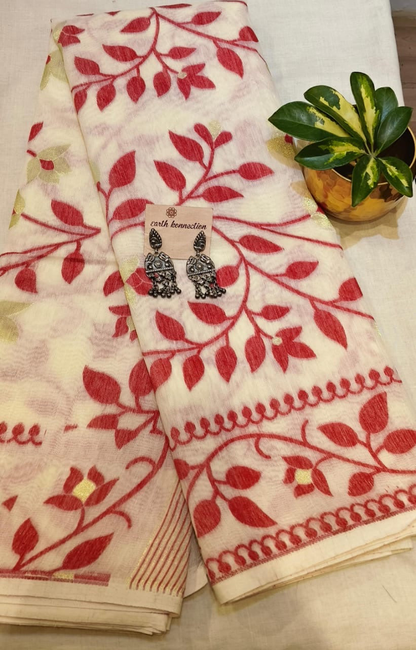 Cotton jamdani saree