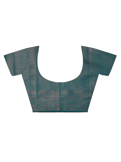 Blue Cotton Silk All Over Jari