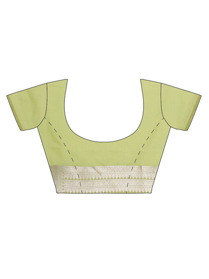 Light Green Pure Silk Tanchoi Brocade Banarasi Saree