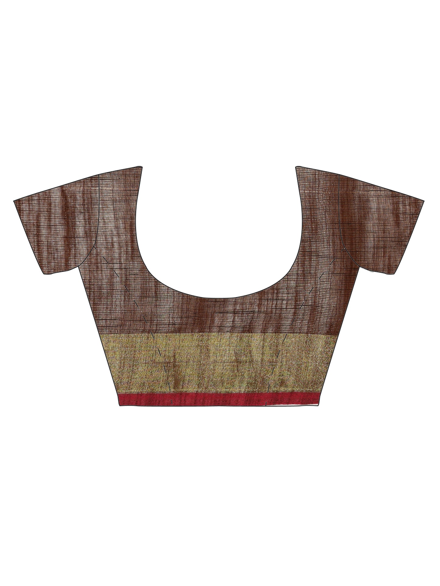 Brown Allover Jari Cotton Saree