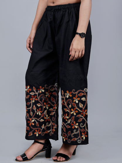 Kantha Work Palazzo (Black)