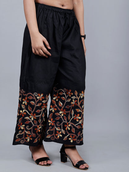 Kantha Work Palazzo (Black)