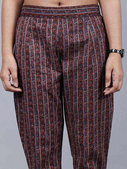 Straight Pant (blue & brown)