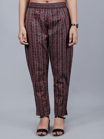 Straight Pant (blue & brown)