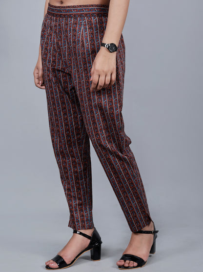 Straight Pant (blue & brown)