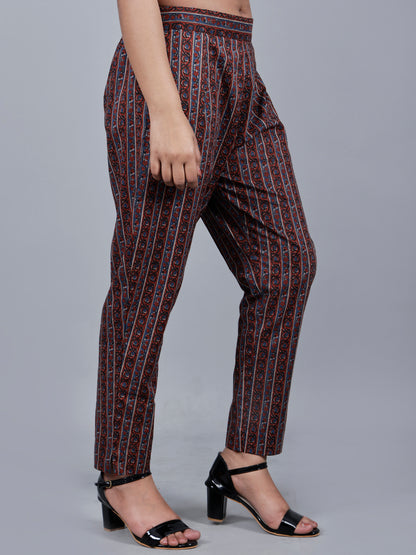 Straight Pant (blue & brown)
