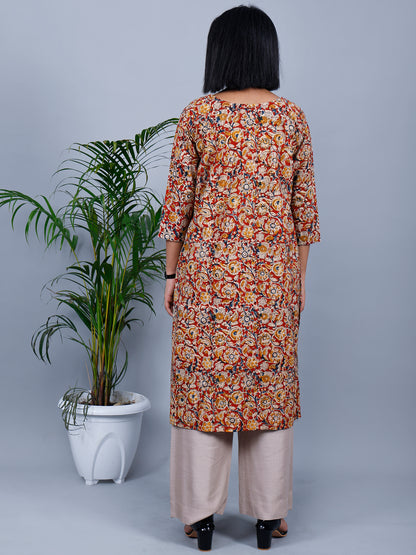 Kalamkari floral print kurta