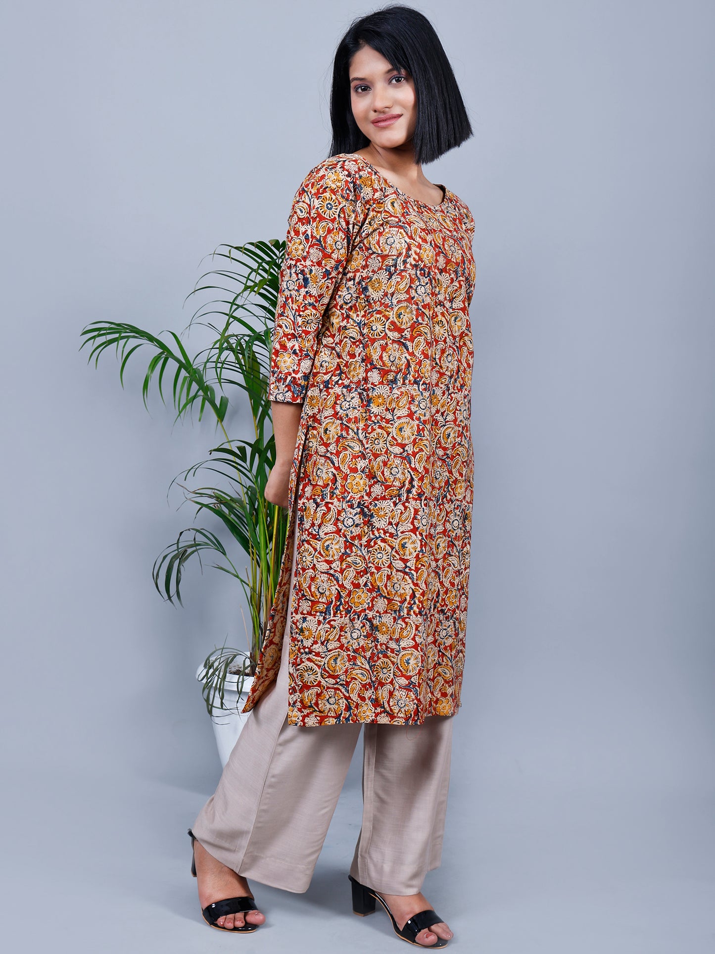 Kalamkari floral print kurta