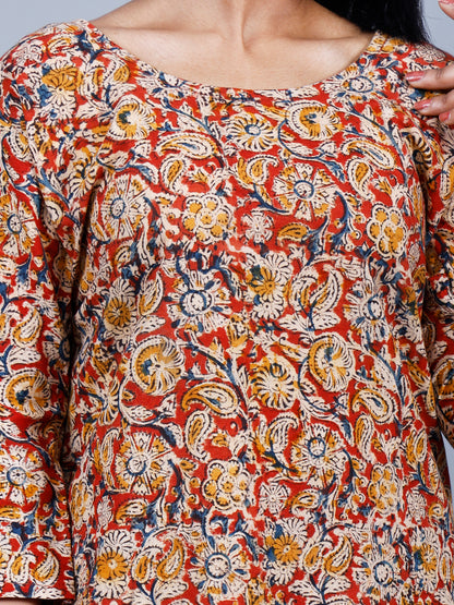 Kalamkari floral print kurta