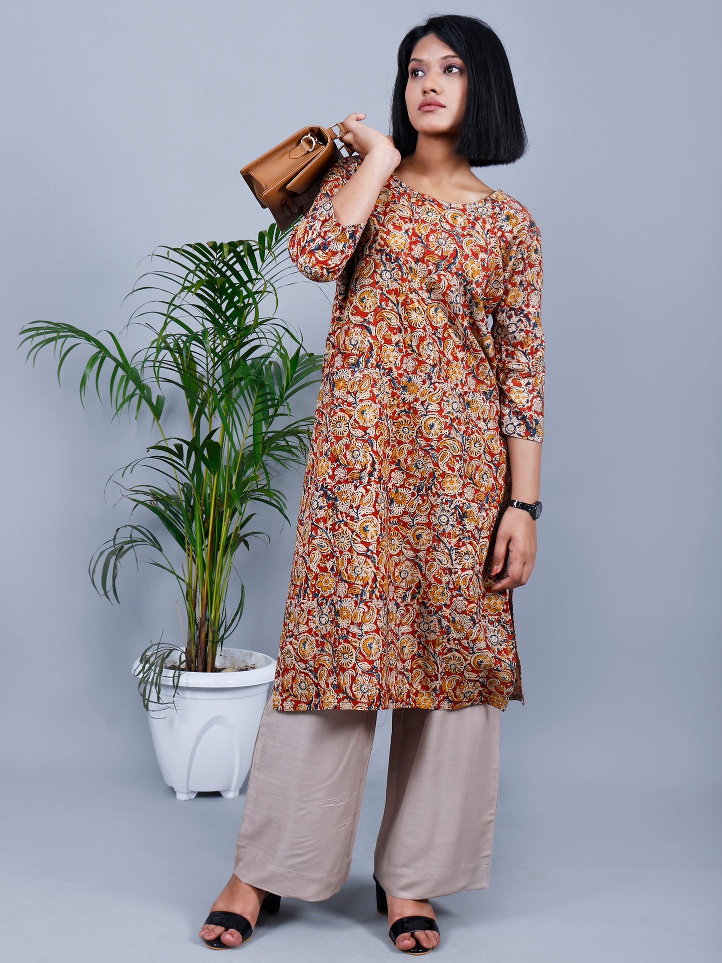 Kalamkari floral print kurta