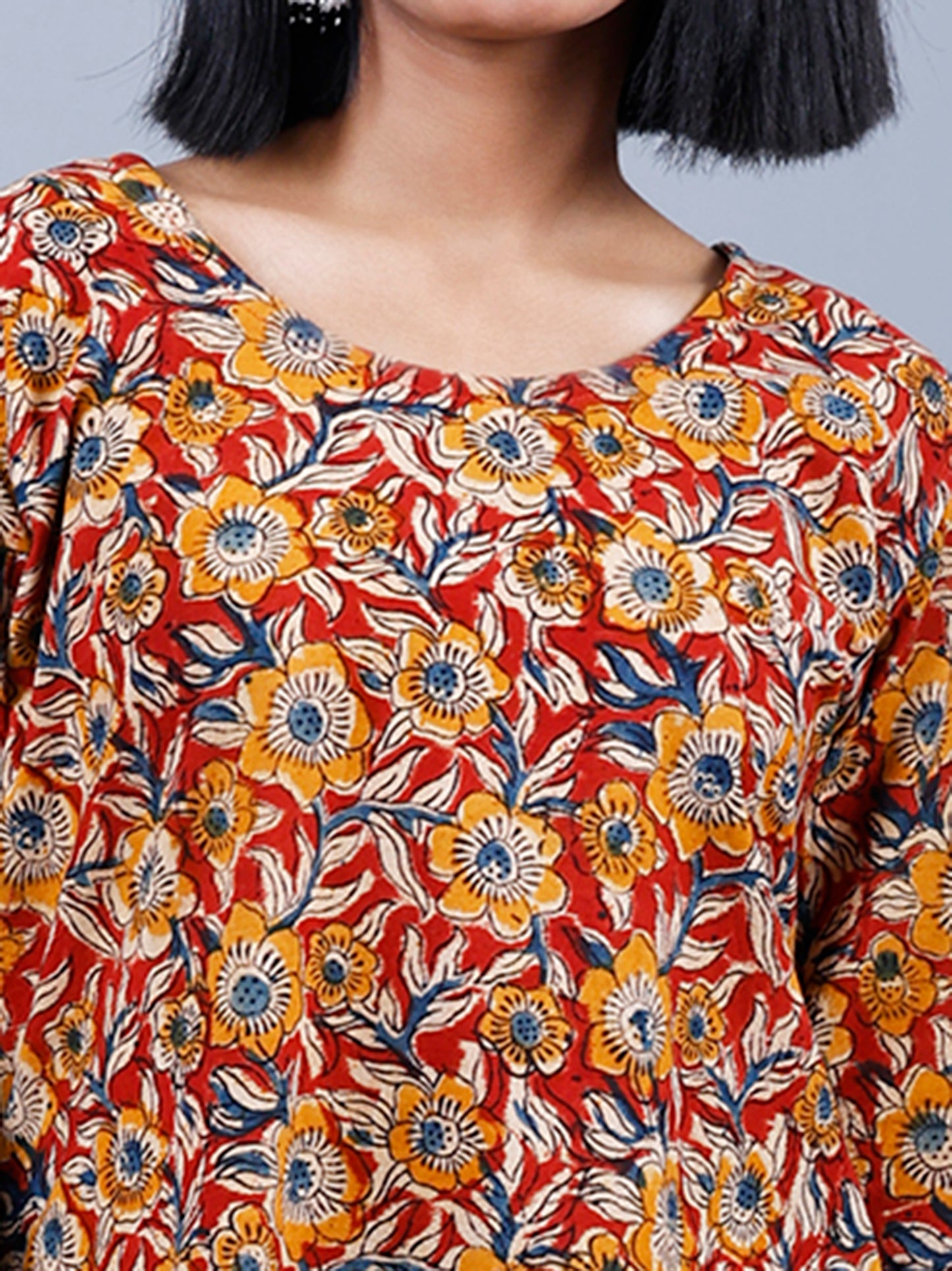 kalamkari Long Kurta (flower design)