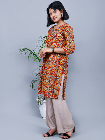 kalamkari Long Kurta (flower design)