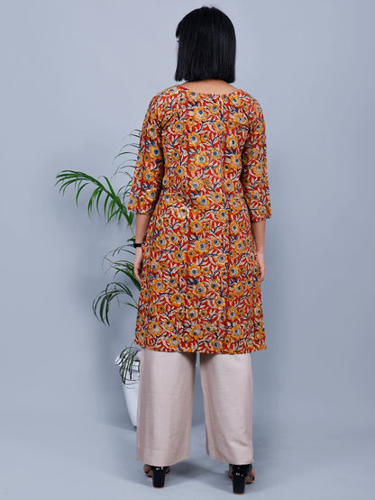 kalamkari Long Kurta (flower design)